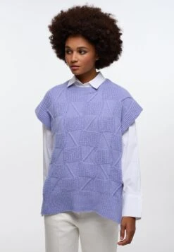 Eterna Unifarbener- T-Shirt Print - Himmelblau