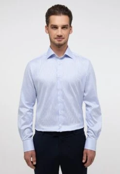 Eterna Gestreiftes Twill Modern Fit - Zakelijk Overhemd - Hellblau
