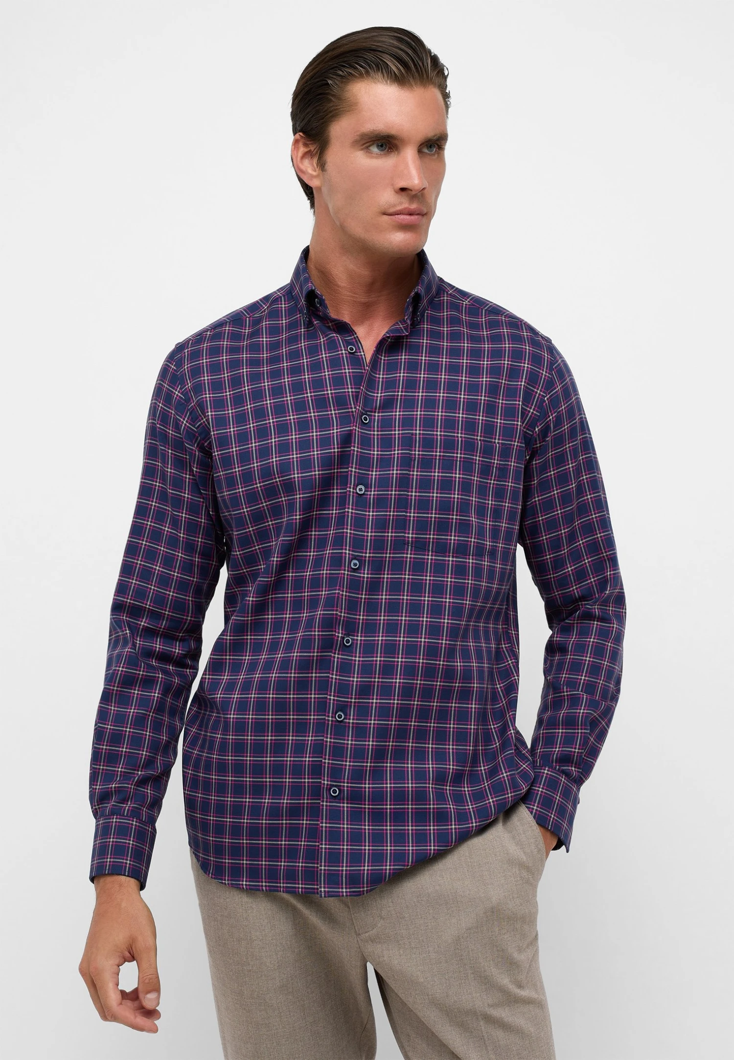 Eterna Oxford Modern Fit - Overhemd - Dunkelblau 3 Eterna Oxford Modern Fit - Overhemd - Dunkelblau