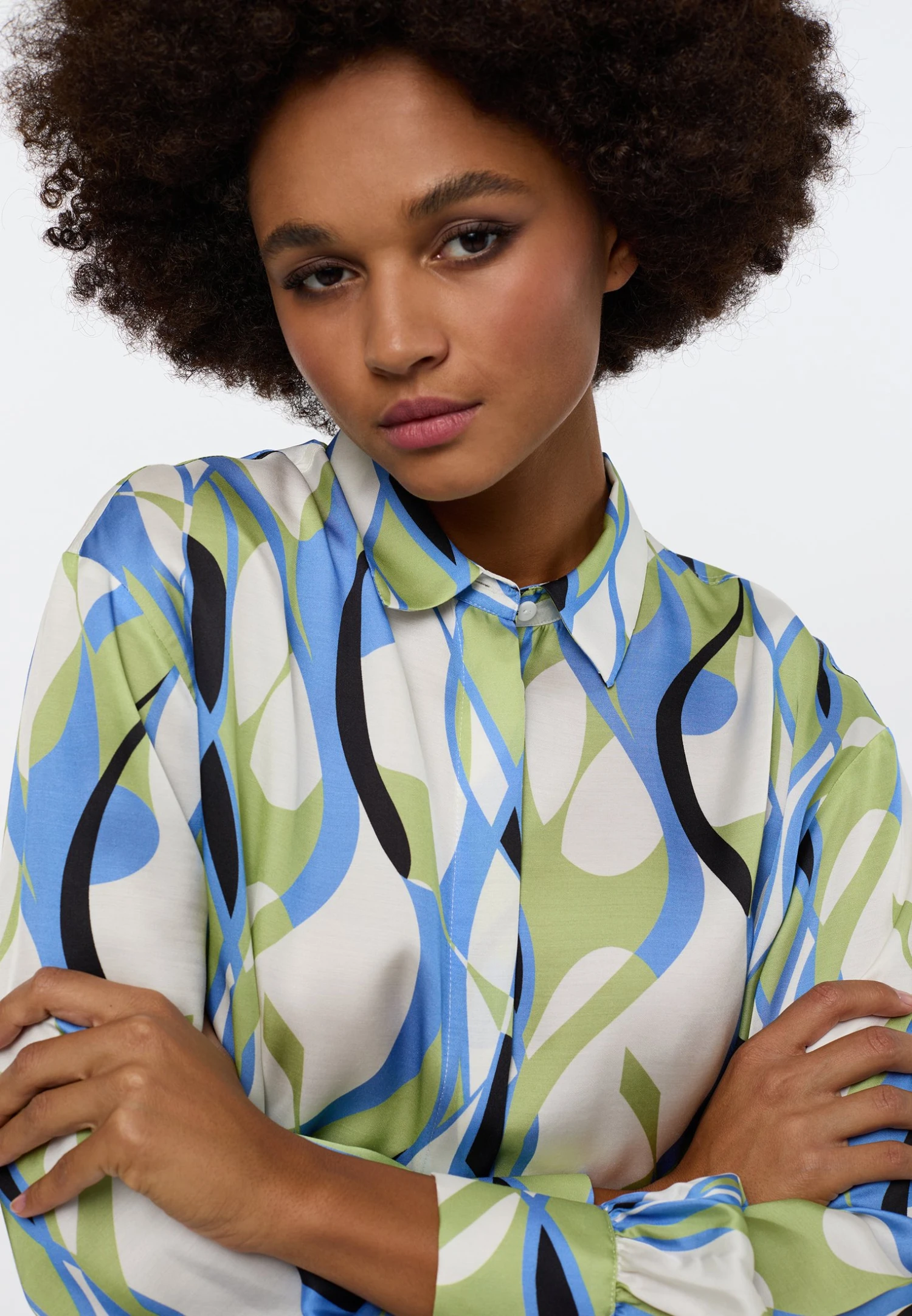 Eterna Overhemdblouse - Azurblau 5 Eterna Overhemdblouse - Azurblau - Afbeelding 3