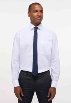 Eterna Unifarbenes Popeline-Hemd - Comfort Fit - Zakelijk Overhemd - Weiß