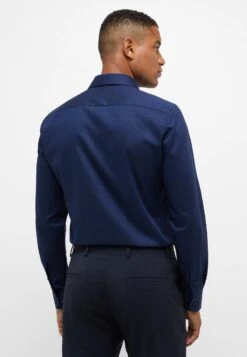 Eterna Struktur Slim Fit - Zakelijk Overhemd - Navy -Eterna b876c17d83404d83b6172364af918bff
