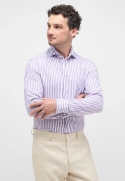 Eterna Gestreiftes Soft Tailoring- Zakelijk Overhemd - Pflaume