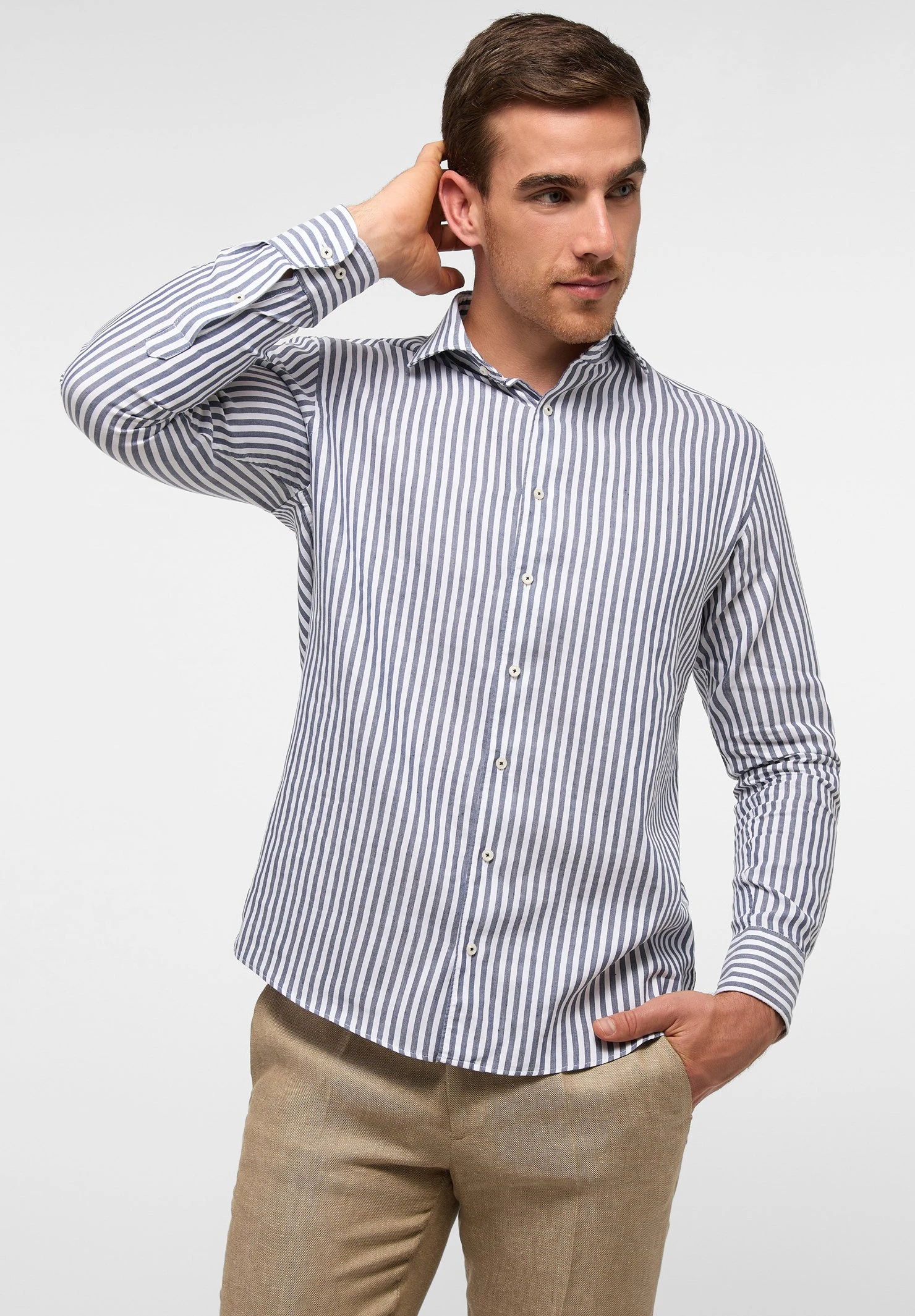 Eterna Papa-Sohn Comfort Fit - Overhemd - Navy 3 Eterna Papa-Sohn Comfort Fit - Overhemd - Navy