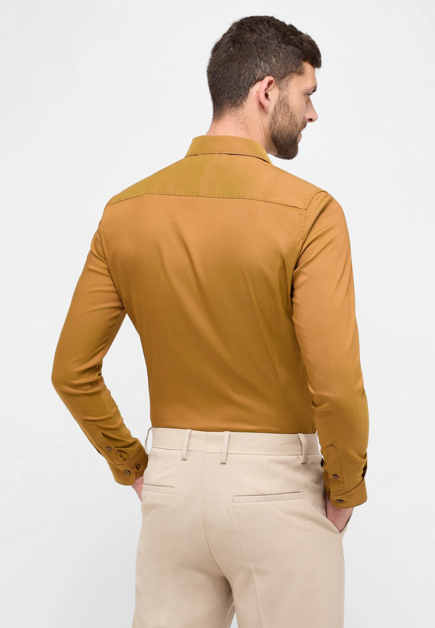 Eterna Langarm Super-Slim - Overhemd - Curry 4 Eterna Langarm Super-Slim - Overhemd - Curry - Afbeelding 2