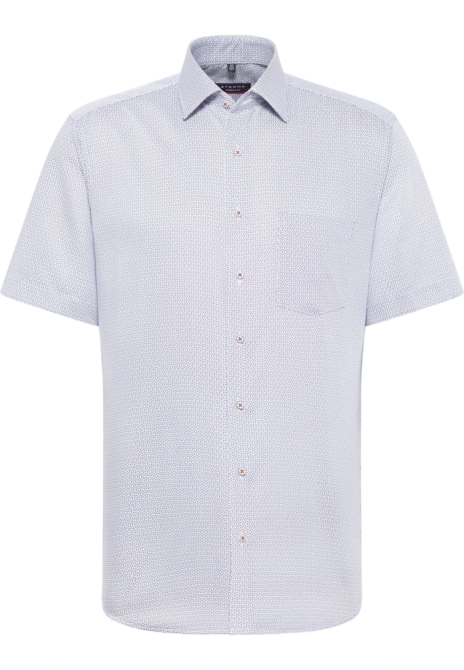 Eterna Bedrucktes Twill-Kurzarm Modern Fit - Overhemd - Sand 6 Eterna Bedrucktes Twill-Kurzarm Modern Fit - Overhemd - Sand - Afbeelding 4