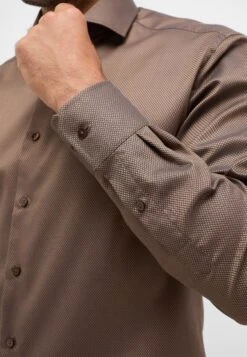 Eterna Struktur-Modern Fit - Overhemd - Taupe -Eterna c145d4319e3e448690859b67d74c13a9