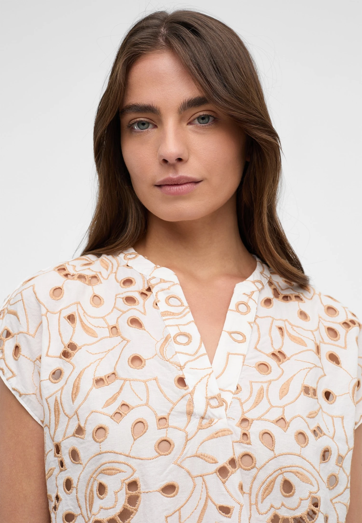 Eterna Lochstickerei - Overhemd - Weiß 5 Eterna Lochstickerei - Overhemd - Weiß - Afbeelding 3