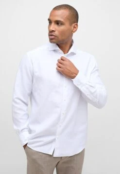 Eterna Langarm Comfort Fit Unifarben - Zakelijk Overhemd - Weiß