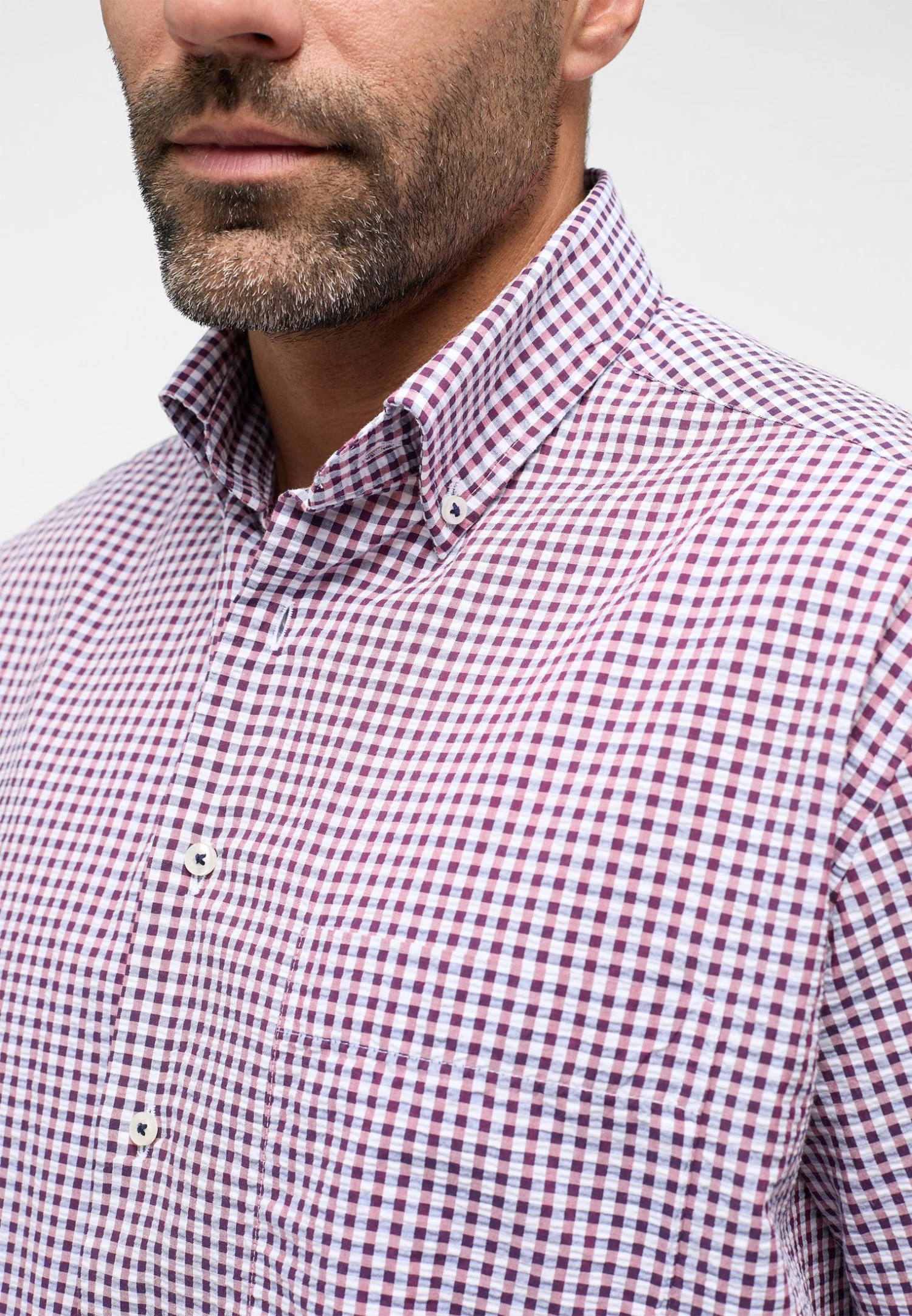 Eterna Seersucker Comfort Fit - Overhemd - Rot 5 Eterna Seersucker Comfort Fit - Overhemd - Rot - Afbeelding 3