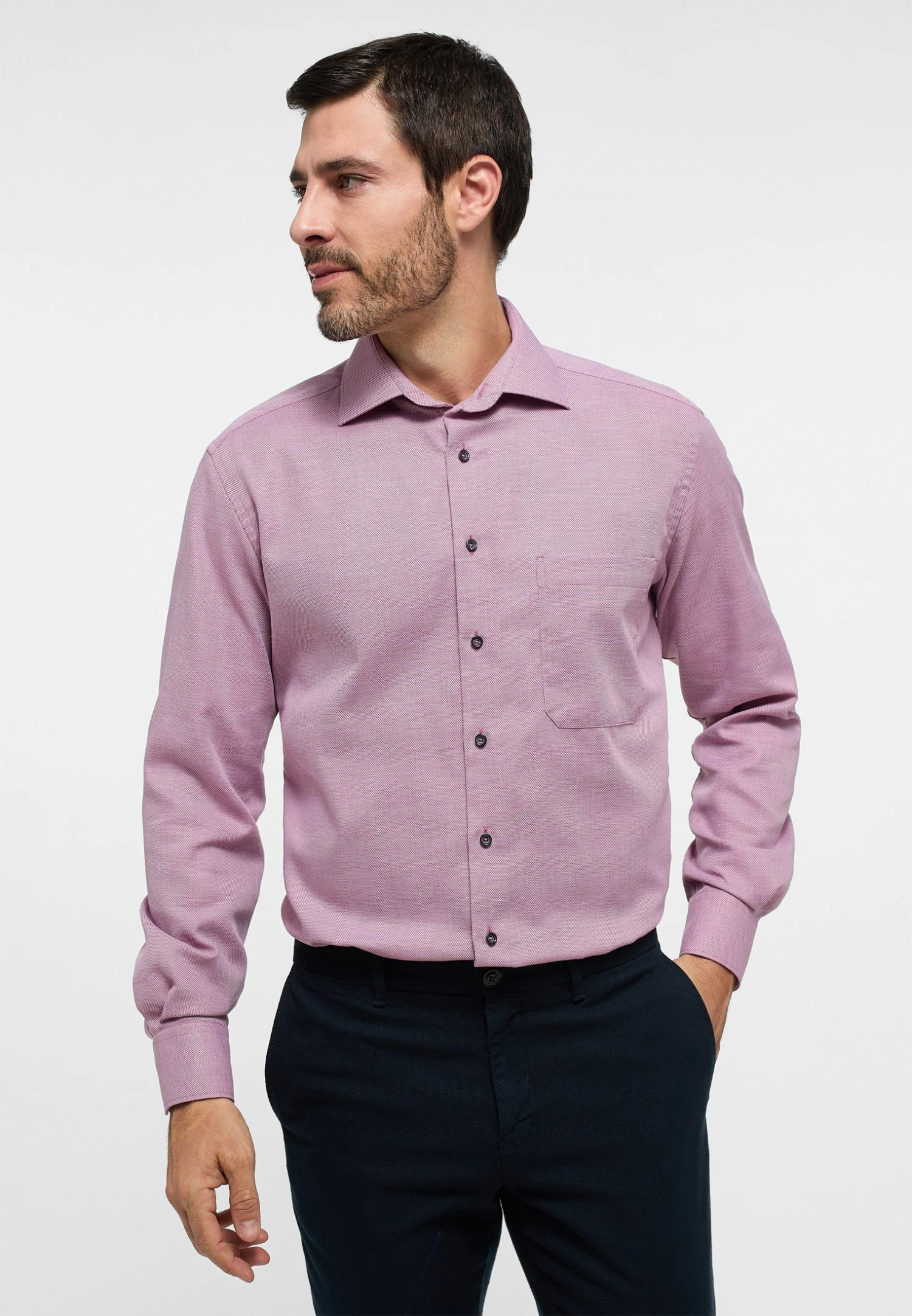 Eterna Struktur Comfort Fit - Zakelijk Overhemd - Himbeer 3 Eterna Struktur Comfort Fit - Zakelijk Overhemd - Himbeer