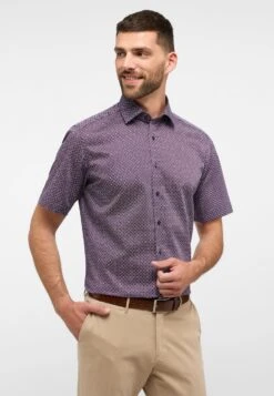 Eterna Bedrucktes Twill Kurzarm Modern Fit - Overhemd - Rot