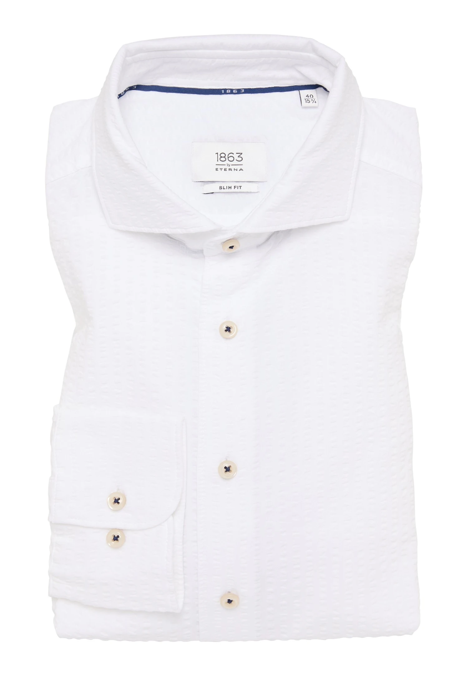 Eterna Seersucker Slim Fit - Overhemd - Weiß 8 Eterna Seersucker Slim Fit - Overhemd - Weiß - Afbeelding 6