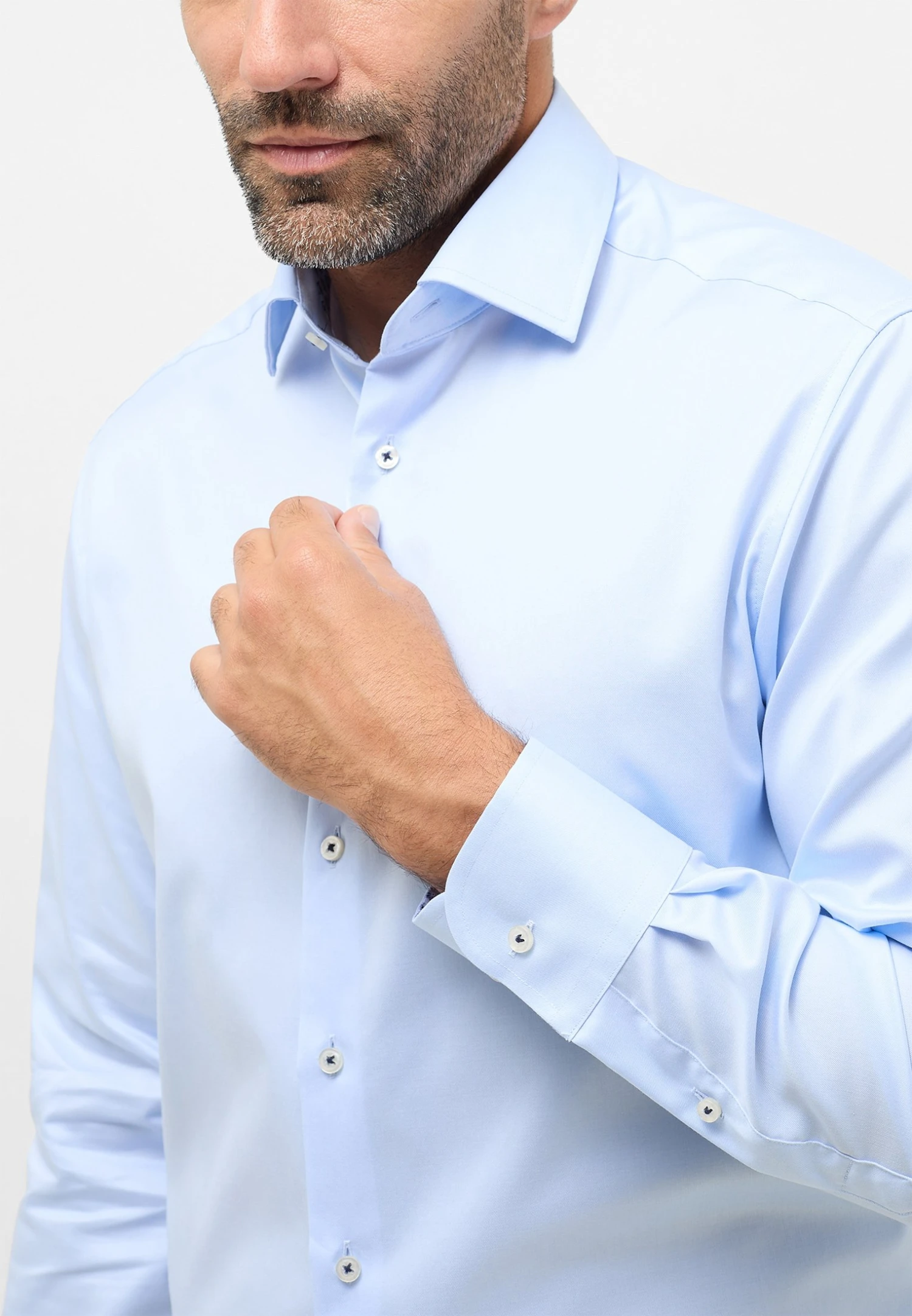 Eterna Luxury Modern Fit - Zakelijk Overhemd - Hellblau 5 Eterna Luxury Modern Fit - Zakelijk Overhemd - Hellblau - Afbeelding 3