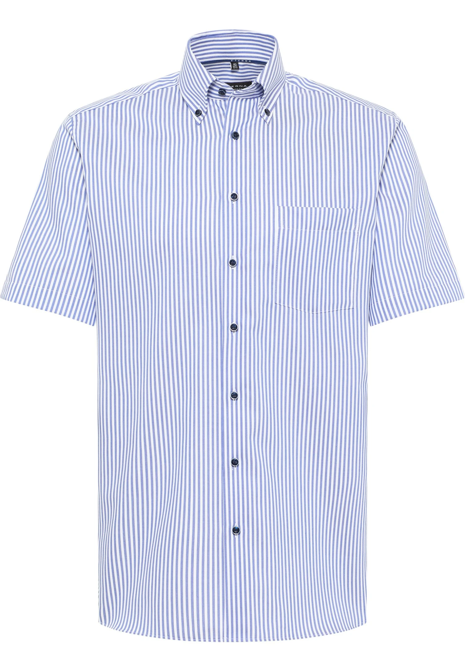 Eterna Gestreiftes Modern Fit - Overhemd - Royal Blau 6 Eterna Gestreiftes Modern Fit - Overhemd - Royal Blau - Afbeelding 4