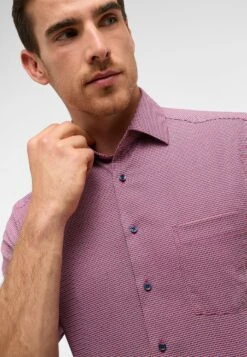 Eterna Strukturiertes Kurzarm Modern Fit - Overhemd - Rot -Eterna c951353c2dc142d493534f3f1b63cb2a