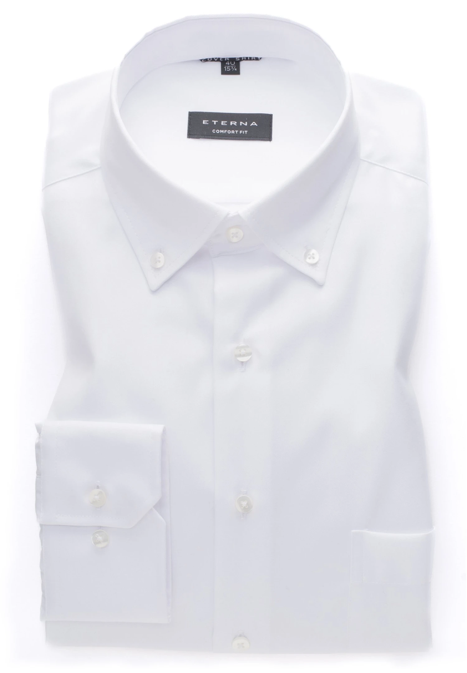 Eterna Unifarbenes Cover Comfort Fit - Overhemd - Weiß 8 Eterna Unifarbenes Cover Comfort Fit - Overhemd - Weiß - Afbeelding 6