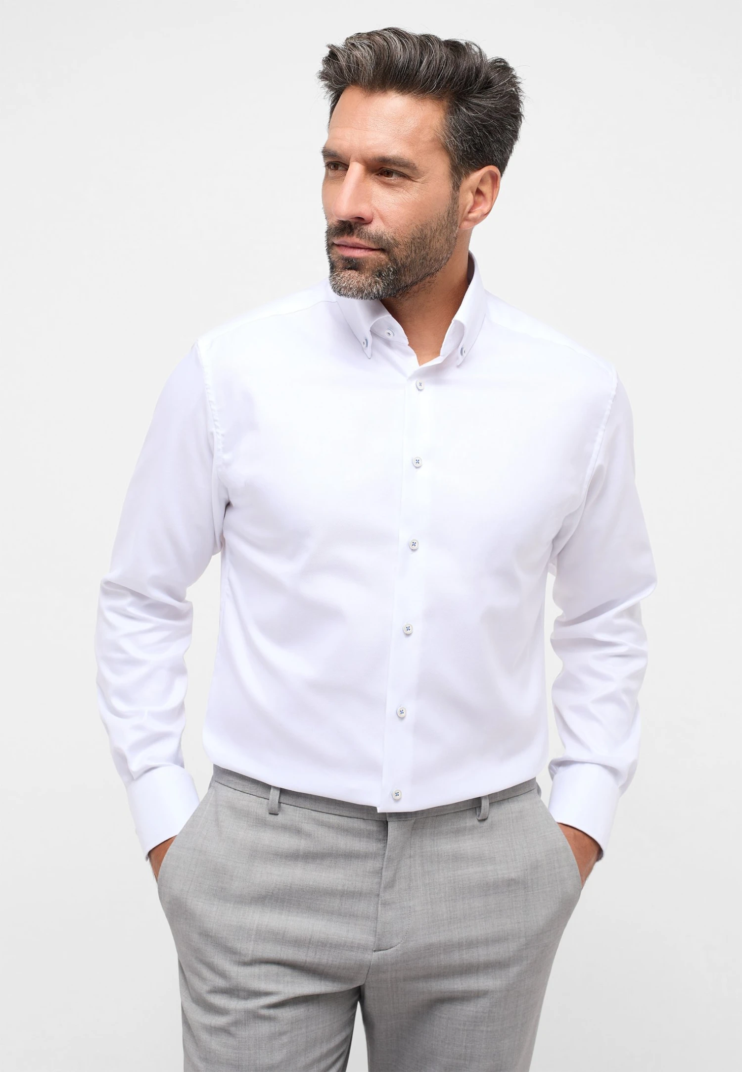 Eterna Oxford Modern Fit - Overhemd - Weiß 3 Eterna Oxford Modern Fit - Overhemd - Weiß