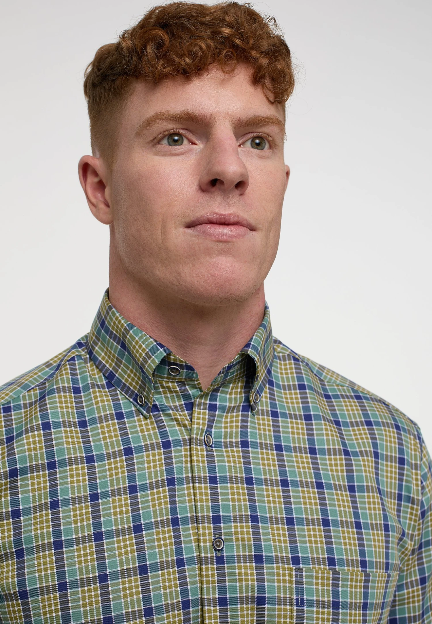Eterna Kariertes Comfort Fit - Overhemd - Grün 5 Eterna Kariertes Comfort Fit - Overhemd - Grün - Afbeelding 3