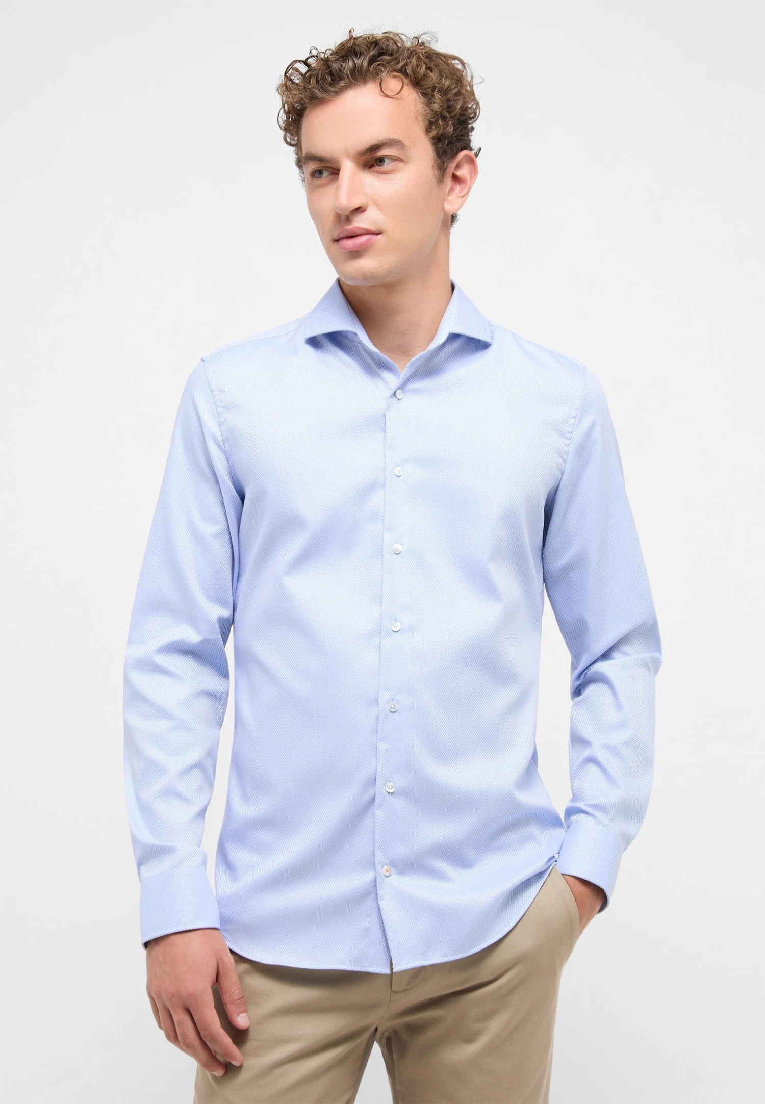 Eterna Struktur Slim Fit - Zakelijk Overhemd - Hellblau 3 Eterna Struktur Slim Fit - Zakelijk Overhemd - Hellblau