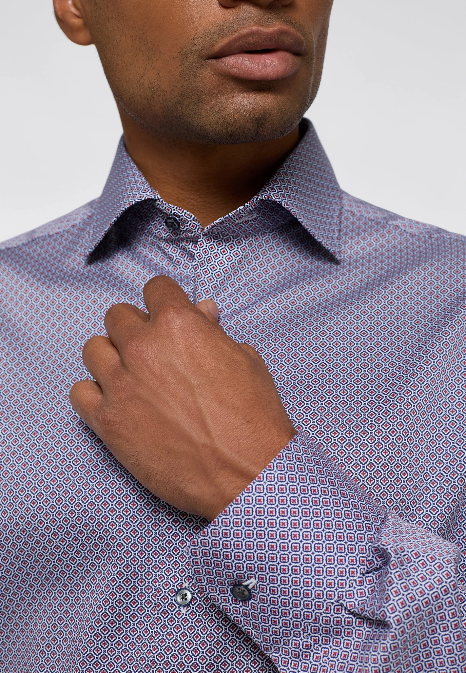 Eterna Print- Modern Fit - Overhemd - Blau Rot 5 Eterna Print- Modern Fit - Overhemd - Blau Rot - Afbeelding 3