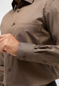 Eterna Struktur Comfort Fit - Zakelijk Overhemd - Taupe -Eterna d19f00783631456e8c4b00ef7e47dfe9