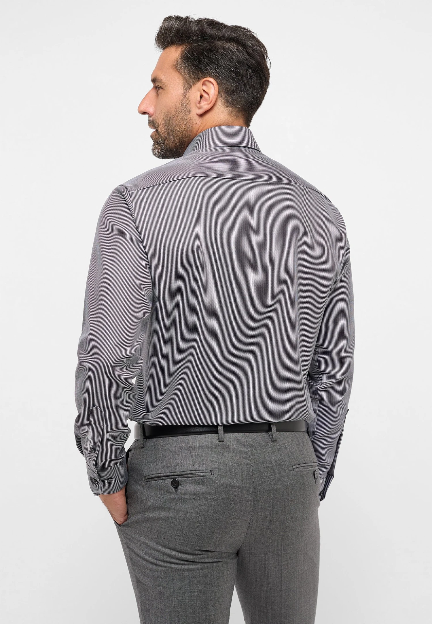 Eterna Hemd Aus Satingewebe Modern Fit - Overhemd - Anthrazit 4 Eterna Hemd Aus Satingewebe Modern Fit - Overhemd - Anthrazit - Afbeelding 2