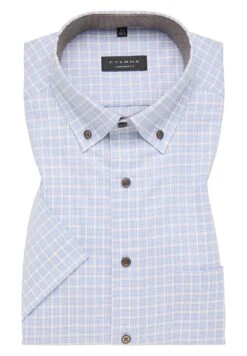 Eterna Kariertes Twill-Kurzarm Comfort Fit - Overhemd - Hellblau 13 Eterna Kariertes Twill-Kurzarm Comfort Fit - Overhemd - Hellblau -Eterna d360e51f440d4a73b9c517d311f0df18