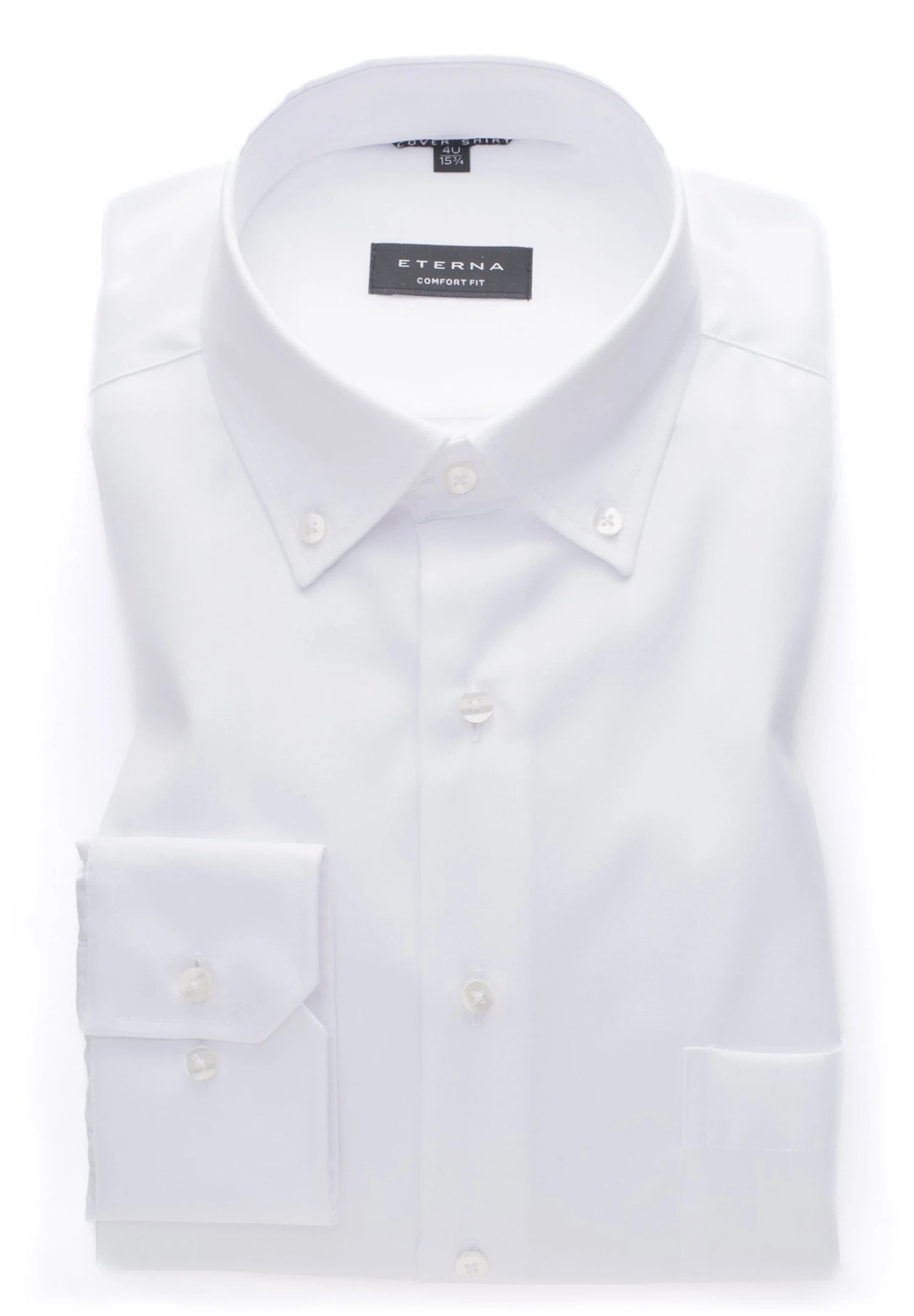 Eterna Unifarbenes Cover Comfort Fit - Overhemd - Weiß 7 Eterna Unifarbenes Cover Comfort Fit - Overhemd - Weiß - Afbeelding 5