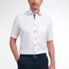 Eterna Kurzarm Comfort Fit Pinpoint- Zakelijk Overhemd - Weiß -Eterna d773a3ab06784b338f3c53212bc304b2