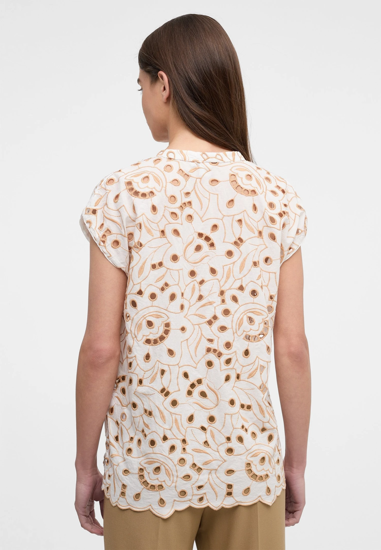 Eterna Lochstickerei - Overhemd - Weiß 4 Eterna Lochstickerei - Overhemd - Weiß - Afbeelding 2