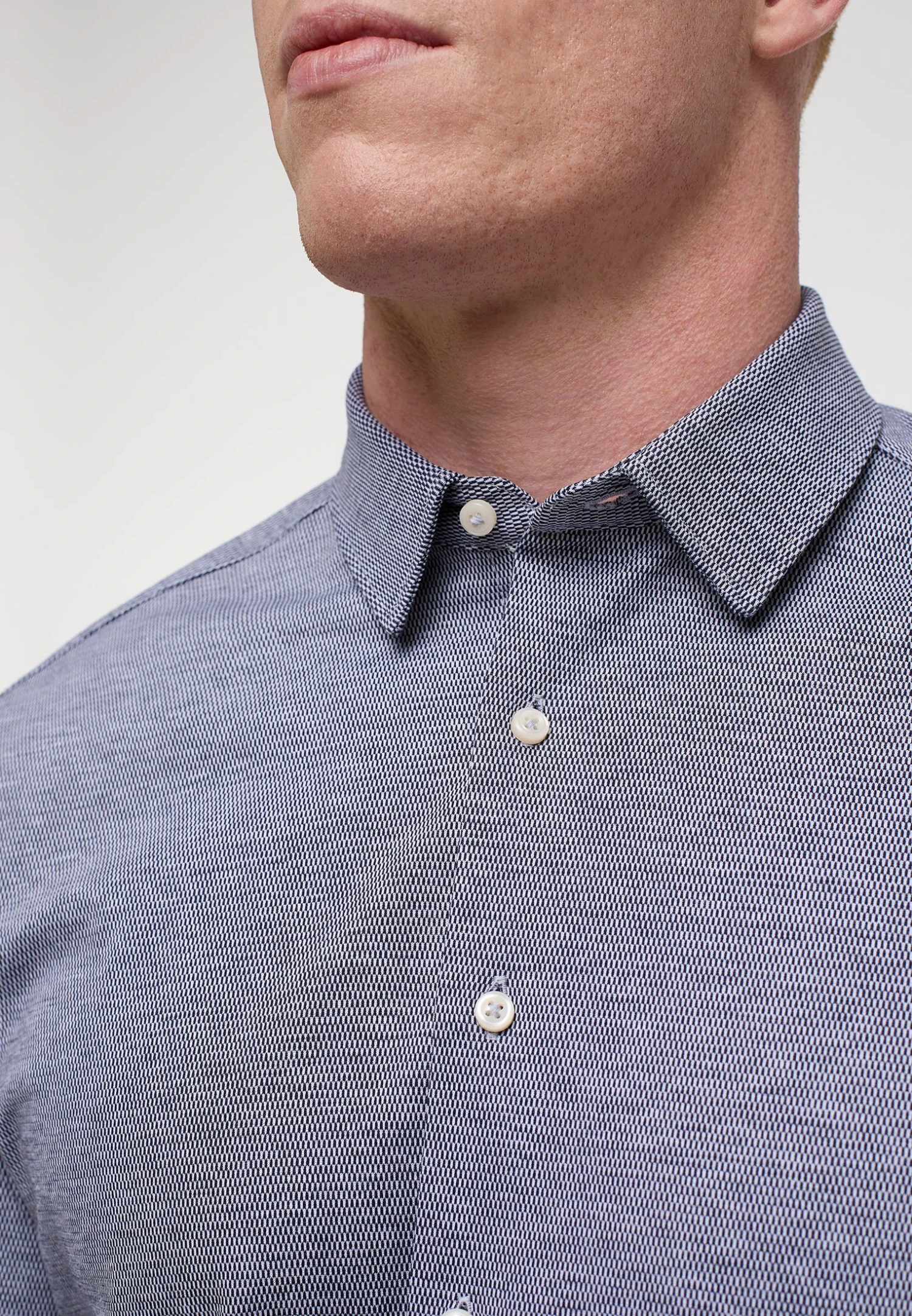 Eterna Soft Tailoring Struktur Modern Fit - Overhemd - Navy 5 Eterna Soft Tailoring Struktur Modern Fit - Overhemd - Navy - Afbeelding 3