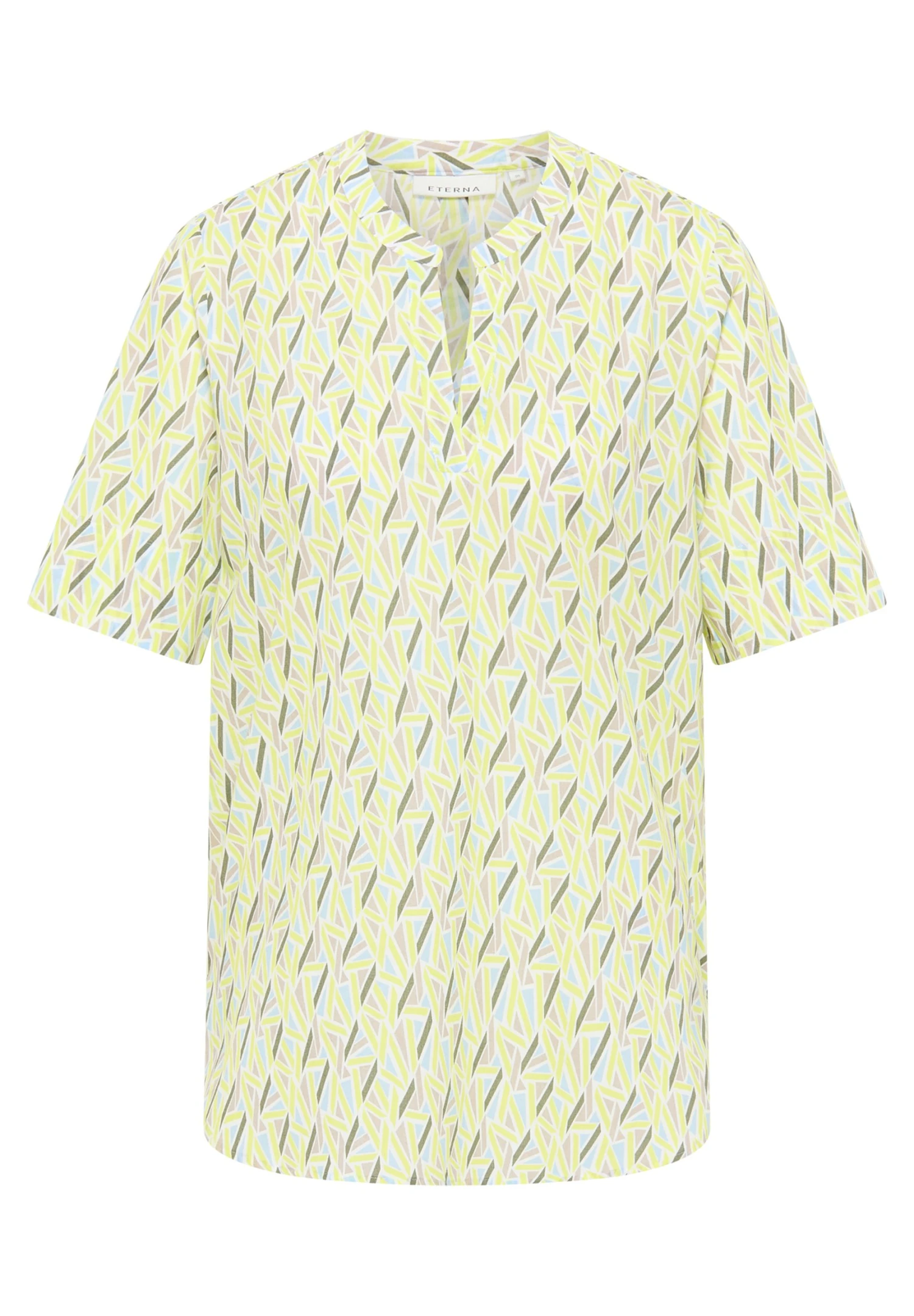 Eterna Kurzarm Loose Fit - Blouse - Khaki 6 Eterna Kurzarm Loose Fit - Blouse - Khaki - Afbeelding 4