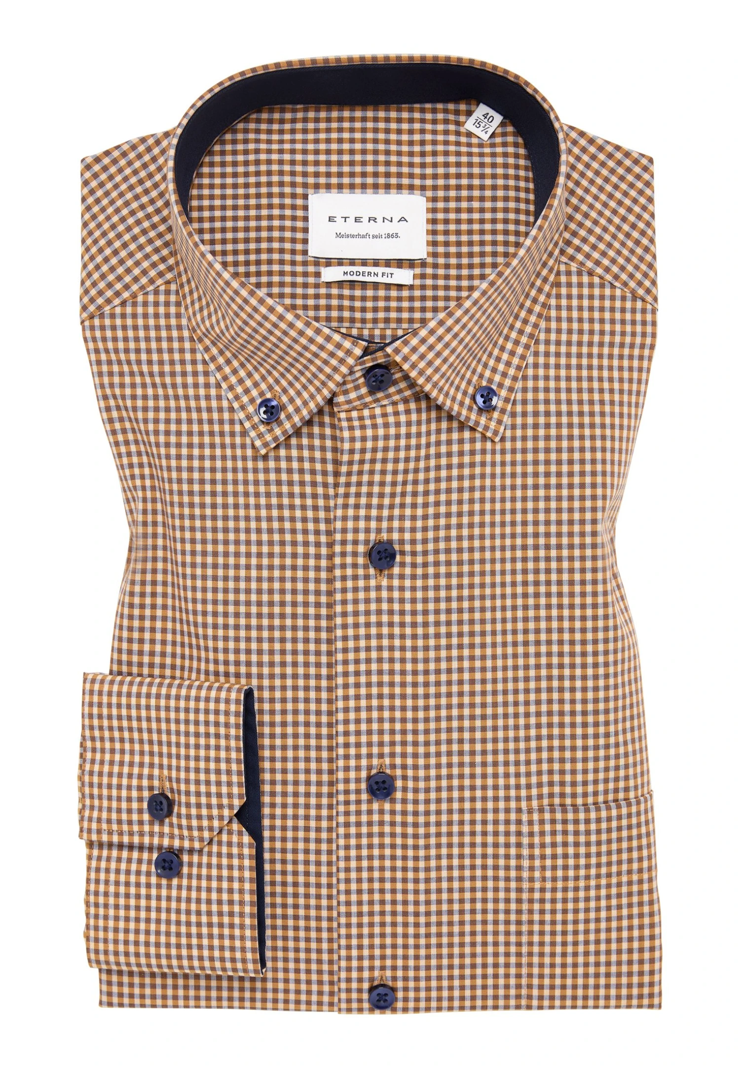 Eterna Modern Fit - Overhemd - Caramell 7 Eterna Modern Fit - Overhemd - Caramell - Afbeelding 5