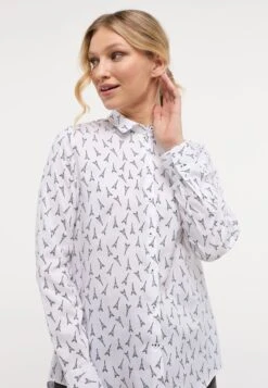 Eterna Classic Fit - Overhemdblouse - Weiß Navy 9 Eterna Classic Fit - Overhemdblouse - Weiß Navy -Eterna dd35750a8ad44ab5ac9cbd74b9909064