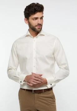 Eterna Strukturiertes Modern Fit - Overhemd - Champagner