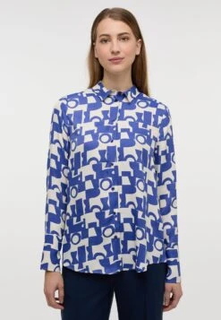 Eterna Regular Fit - Overhemdblouse - Weiß/Blau