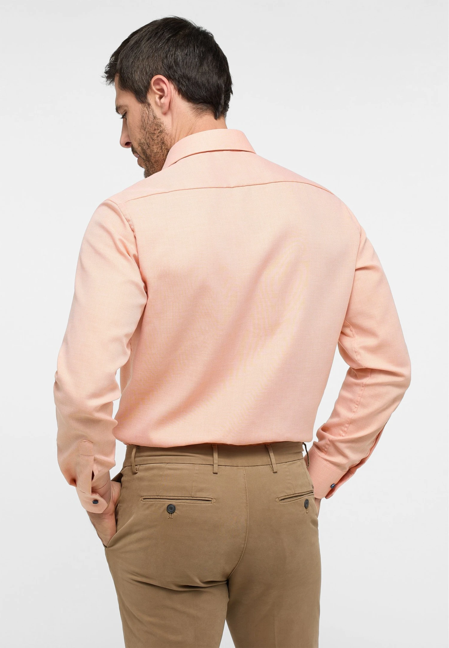 Eterna Struktur Modern Fit - Overhemd - Orange 4 Eterna Struktur Modern Fit - Overhemd - Orange - Afbeelding 2