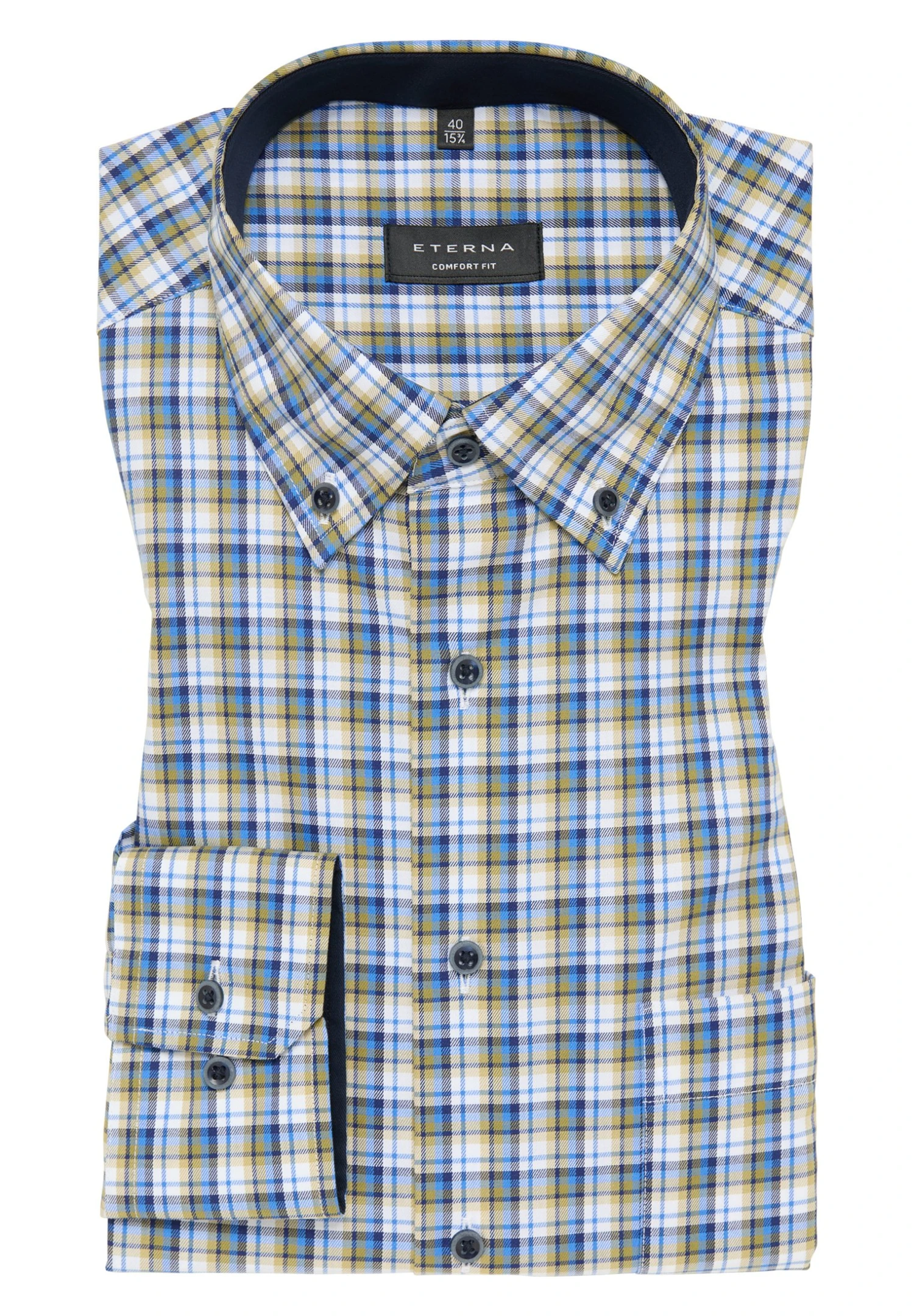 Eterna Comfort Fit - Overhemd - Khaki 8 Eterna Comfort Fit - Overhemd - Khaki - Afbeelding 6