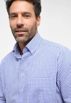 Eterna Seersucker Comfort Fit - Overhemd - Blau -Eterna de7e41b6018d4392be0a481579b00e54