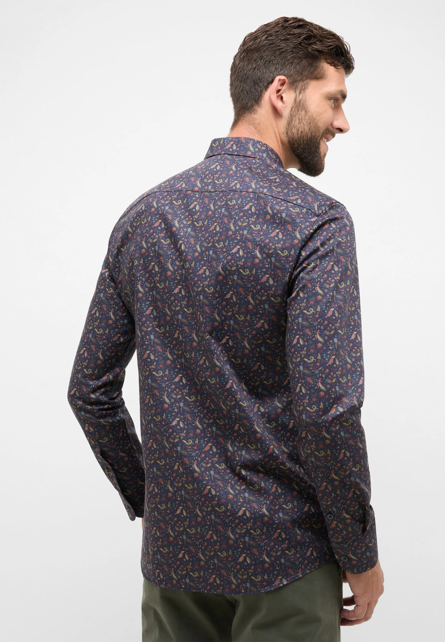 Eterna Print Fit - Overhemd - Navy 4 Eterna Print Fit - Overhemd - Navy - Afbeelding 2