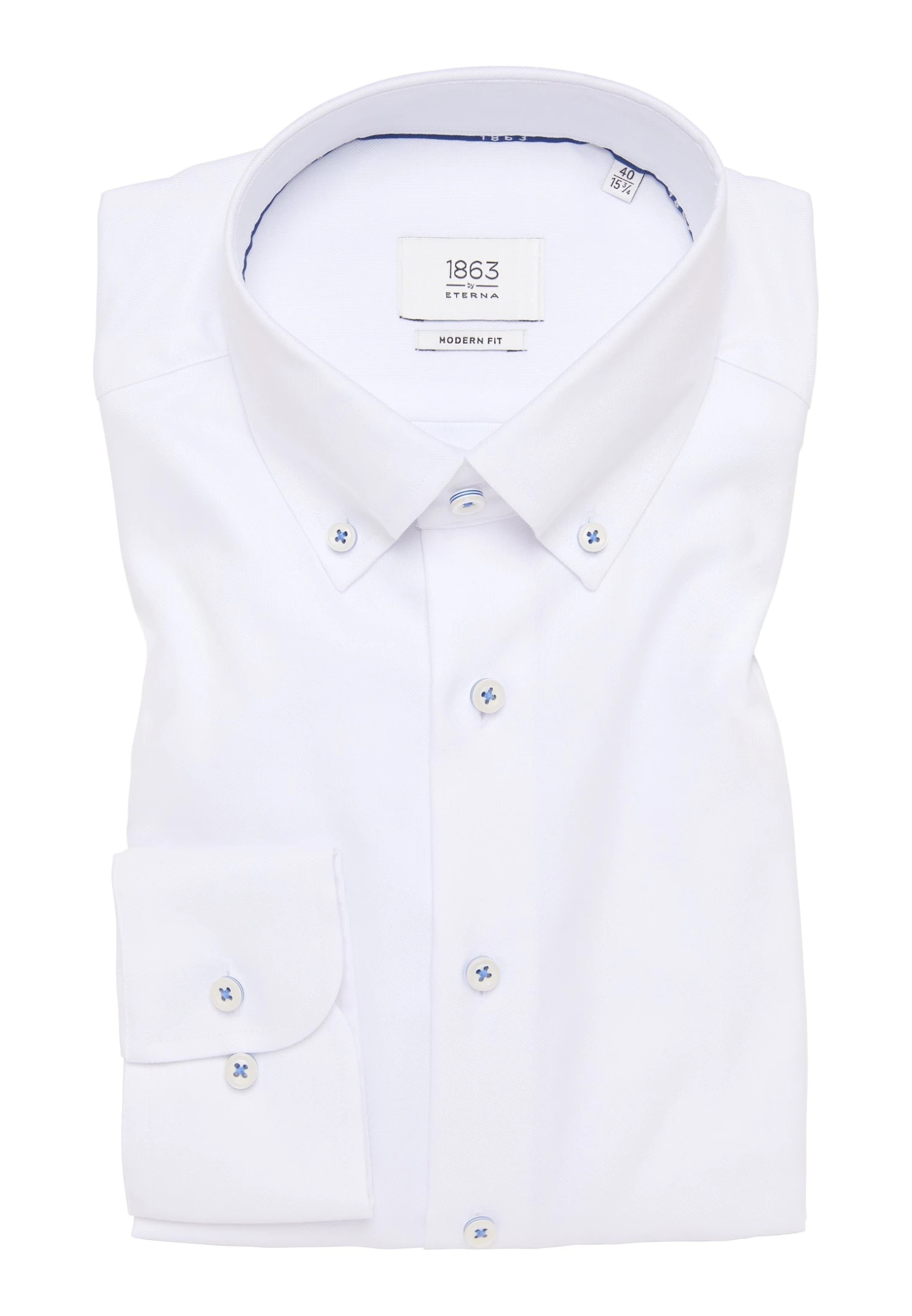 Eterna Oxford Modern Fit - Overhemd - Weiß 8 Eterna Oxford Modern Fit - Overhemd - Weiß - Afbeelding 6