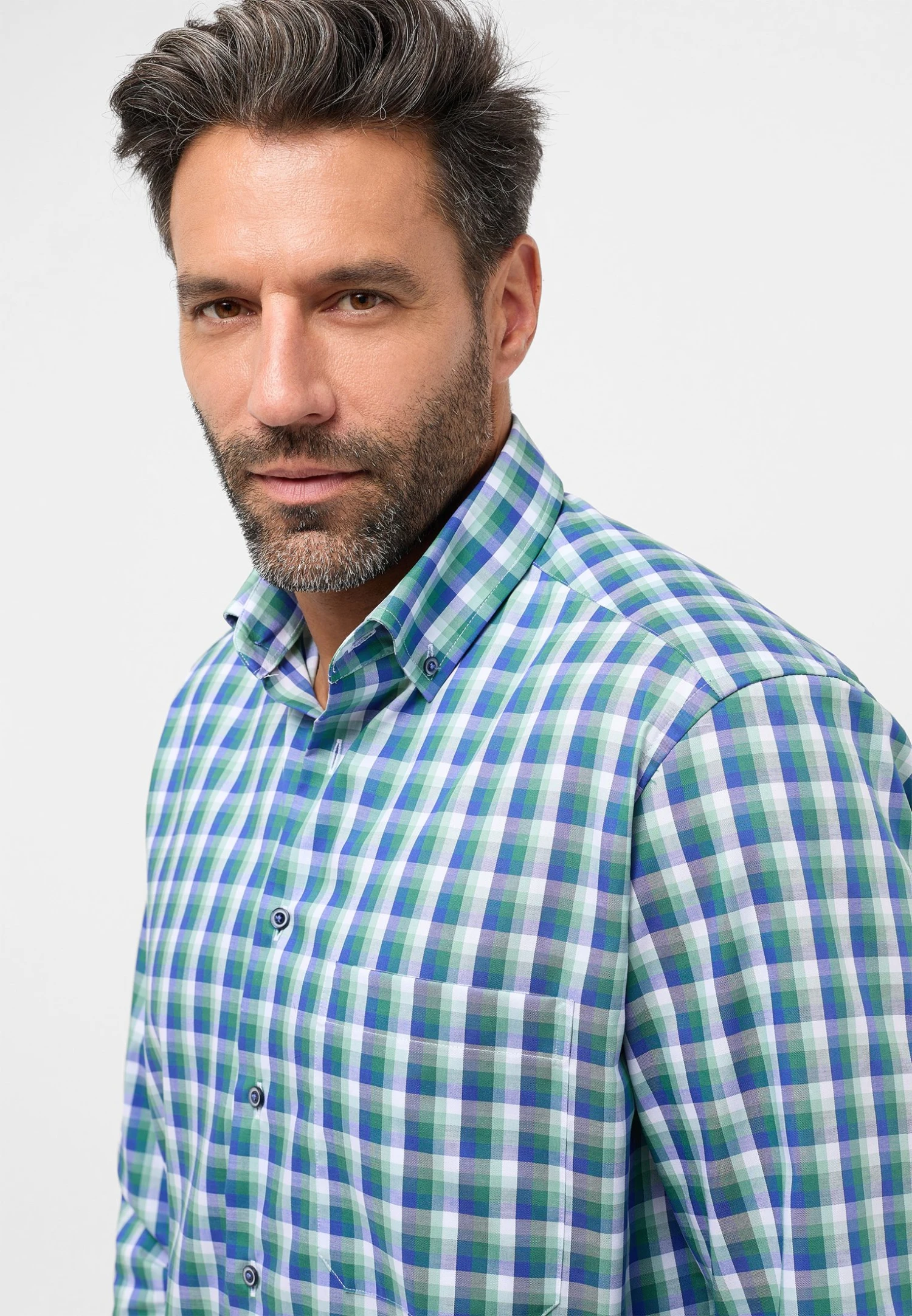 Eterna Pinpoint Comfort Fit - Overhemd - Grün 5 Eterna Pinpoint Comfort Fit - Overhemd - Grün - Afbeelding 3