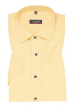 Eterna Strukturiertes Kurzarmhemd Modern Fit - Overhemd - Gelb -Eterna e1a8281b7670404d9c1e0780833c2ff0