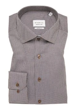 Eterna Print Modern Fit - Overhemd - Braun -Eterna e2c546dd03e7465590ab36475fbe6a97