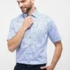 Eterna Bedrucktes Twill-Kurzarm Modern Fit - Overhemd - Hellblau -Eterna e88e9a4ed74a4505a3f248b88a8a3c1b