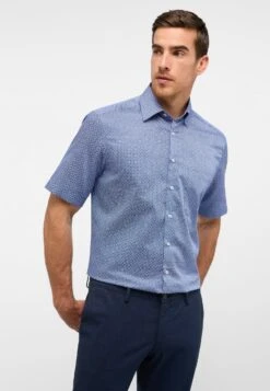Eterna Twill Kurzarm Comfort Fit - Overhemd - Hellblau