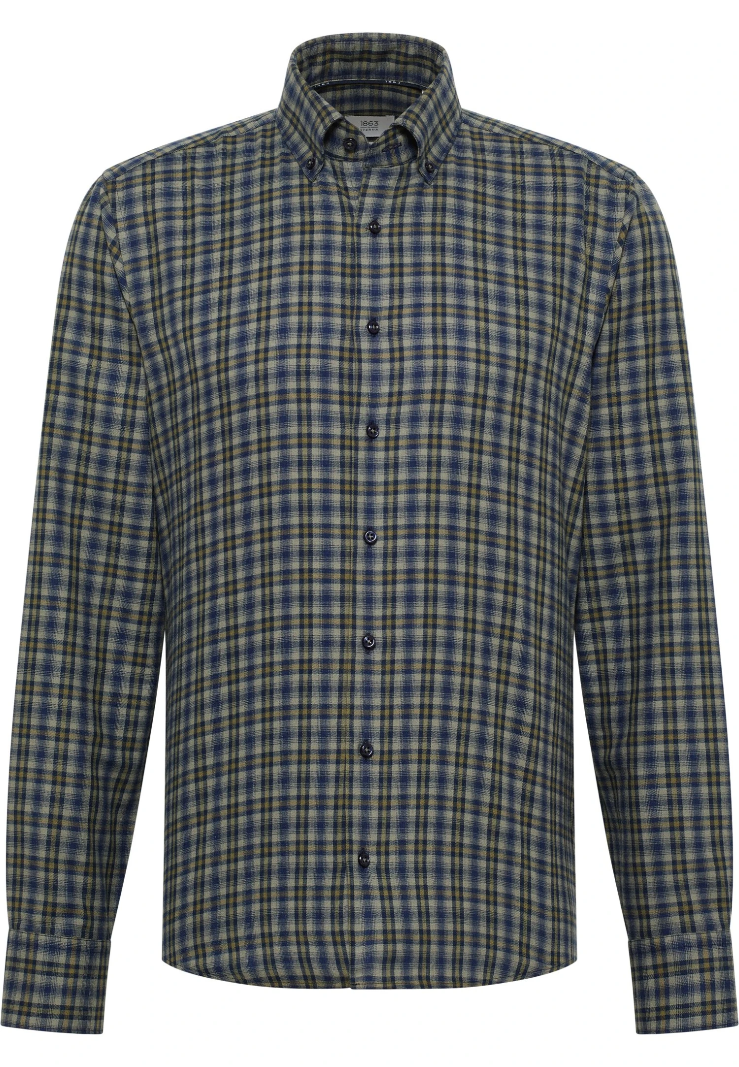 Eterna Kariertes Soft TailoringSlim Fit - Overhemd - Dunkelblau 6 Eterna Kariertes Soft TailoringSlim Fit - Overhemd - Dunkelblau - Afbeelding 4