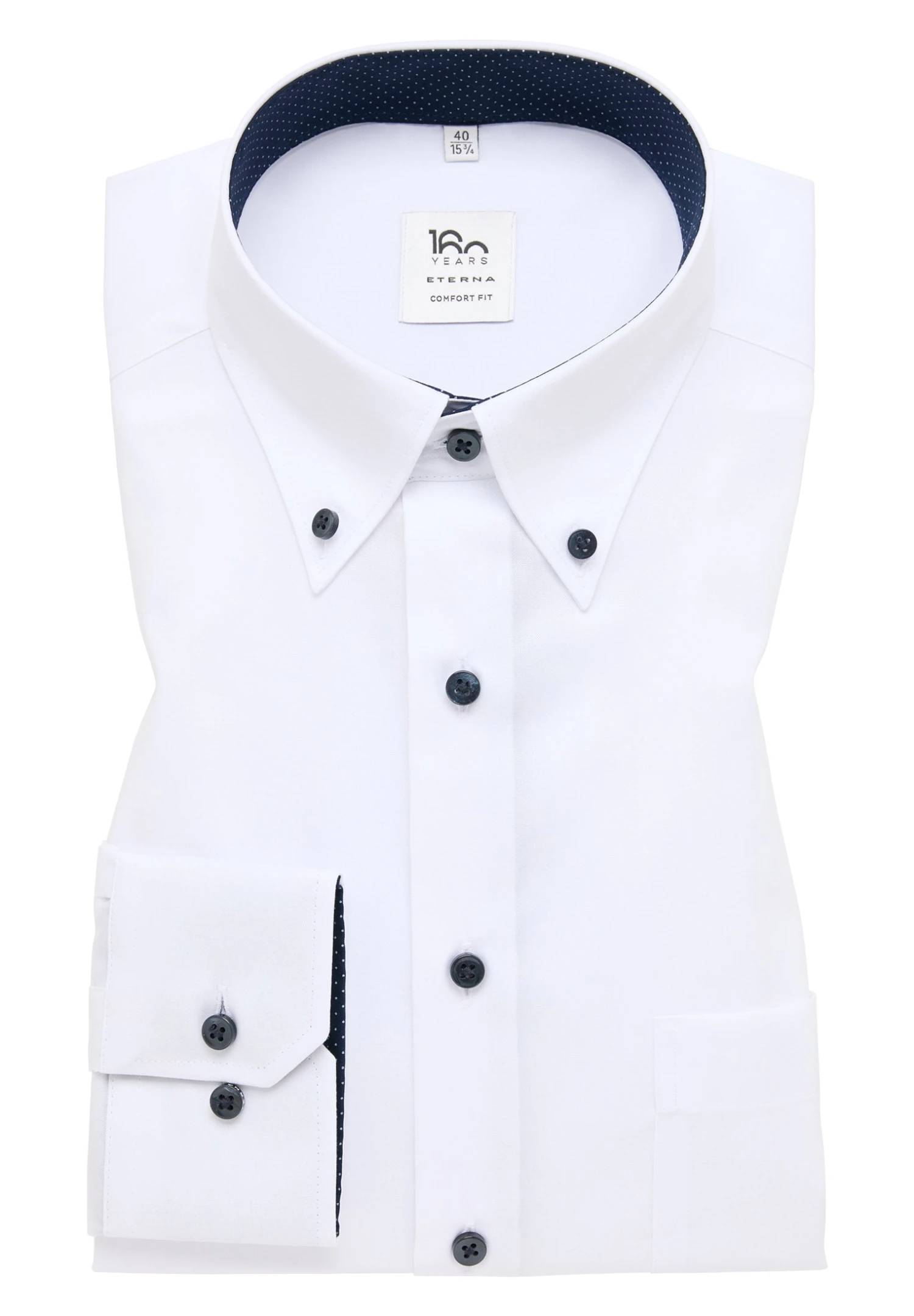 Eterna Unifarbenes Pinpoint Comfort Fit - Overhemd - Weiß 8 Eterna Unifarbenes Pinpoint Comfort Fit - Overhemd - Weiß - Afbeelding 6