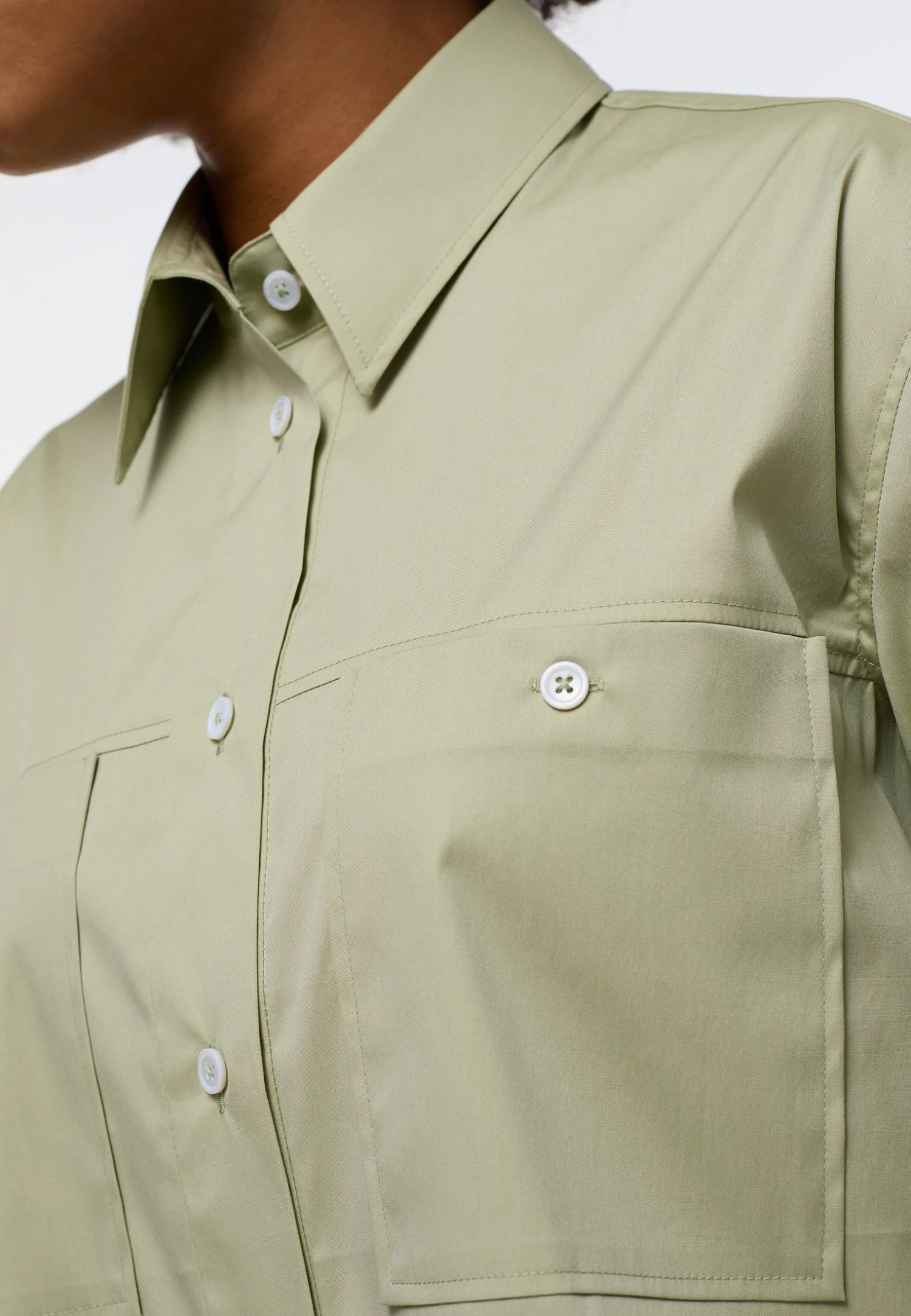 Eterna Loose Fit - Overhemdblouse - Salbeigrün 5 Eterna Loose Fit - Overhemdblouse - Salbeigrün - Afbeelding 3